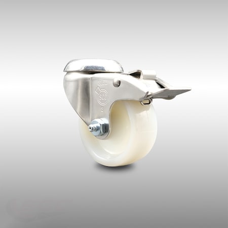 Service Caster 3 Inch 316SS Nylon Wheel Swivel Bolt Hole Caster with Total Lock Brake SCC SCC-SS316BHTTL20S314-NYS